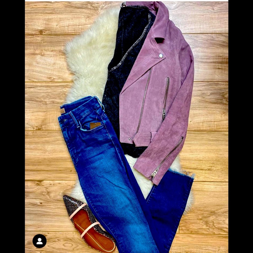 blankNYC Suede Lilac Moto Jacket
